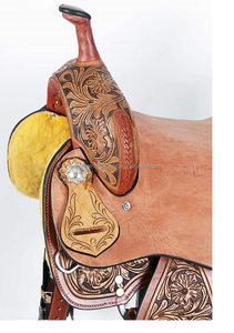 Sculpture antique en cuir véritable fait à la main pour le plaisir occidental équitation selle de siège chaud entièrement sculptée disponible en vrac au prix de gros - Product Image 3