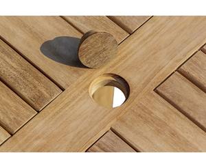 Table ronde moderne en teck pour l'extérieur, imperméable et confortable, avec pieds carrés, pour restaurant, hôtel, appartement, cuisine, salon, terrasse - Product Image 5