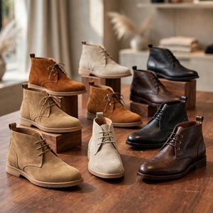 Bottes Chukka en cuir véritable 100% de qualité supérieure, à lacets, pour hommes, en daim marron vintage, antidérapantes, respirantes, en provenance du Bangladesh - Product Image 2