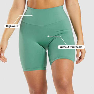 Shorts Deportivos Personalizados con Logotipo para Mujer, Shorts de Entrenamiento de 6 Pulgadas con Bolsillos, Cintura Alta, Compresión, para Yoga y Running - Product Image 1