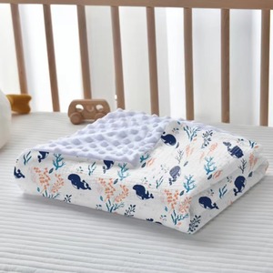 Blankets for Newborn Boys <b>Girls</b> Knitted <b>Muslin</b> Cotton Bed Throws Leaves Pattern <b>Baby</b> Blankets - Product Image 1