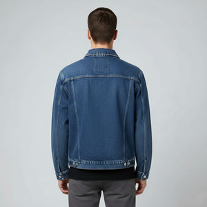 Veste en jean longue pour homme, style hiver, nouveau modèle, logo personnalisé, streetwear, haute qualité, 100% coton, vente en gros - Product Image 6