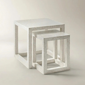 Muebles Decorativos de Primera Calidad para Espacios Elegantes, Juego de Mesa de Lujo con Incrustaciones de Madreperla Hechas a Mano - Product Image 4