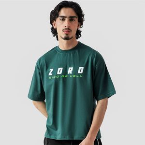 T-shirt vert surdimensionné de haute qualité avec imprimé graphique, style streetwear japonais, coupe décontractée ample, manches courtes, tee-shirt d'été unisexe - Product Image 1