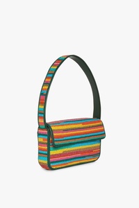 Nuevo Bolso de Hombro con Cuentas a Cuadros, Color Naranja Pastel, Cuentas Crema, Estilo Francés Vintage, Hecho a Mano, para Fiestas Nocturnas, Suave, para Mujer - Product Image 4