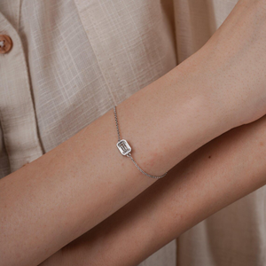 Bracelet en diamant de laboratoire taille émeraude 1 carat pour femme, certifié IGI, or 14 carats, élégant, idéal pour mariage, fête ou comme cadeau. - Product Image 3