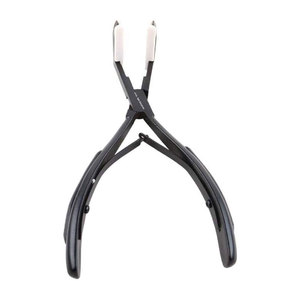 Pince à extensions capillaires professionnelle en acier inoxydable noir, à forte tenue, outil de coiffage à surface plate, durable pour salon de coiffure - Product Image 2