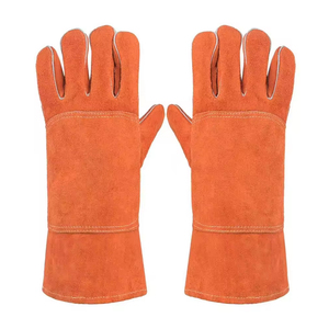 Heavy Duty Construction Leather Welding <b>Gloves</b> Heat Fire Resistant Palm Reinforcements Welder <b>Gloves</b> Industry Safety Work <b>Gloves</b> - Product Image 1
