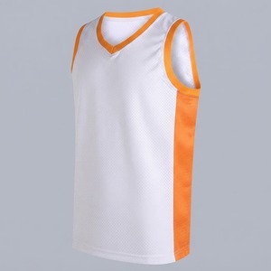 Camiseta de Baloncesto Orha con Rayas Moradas y Naranjas, Cuello en V, Sin Mangas, Malla Transpirable, Unisex, Corte Regular, Impresión Sublimada - Product Image 2