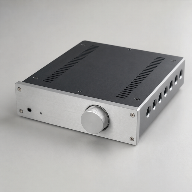 Custom OEM Made to Drawing Aluminum Audio Amplifier Chassis Manufacturer for HiFi Speaker and Power Amplifier Assembly