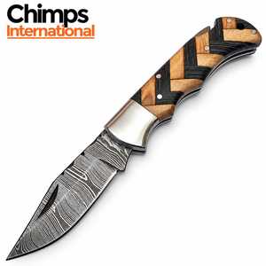 Cuchillo Plegable de Alta Calidad para Caza y Camping al Aire Libre con Mango de Madera Biselado, Cuchillo Táctico de Supervivencia al Aire Libre al por Mayor - Product Image 1
