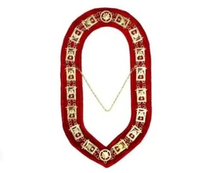 Collar de Cadena Shriner de Alta Calidad a Precio de Fábrica al por Mayor, Joyas Masónicas, Regalia Masónica Moderna, Chapado en Oro, Metal Cepillado