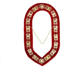Wholesale Factory Price High Quality Shriner Chain <b>Collar</b> Masonic Jewels Regalia Freemason Modern Gold-Plated Brush <b>Metal</b> - Product Image 2