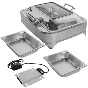Scaldavivande Elettrico 400W 110V con Coperchio in Vetro 9L/9.5QT per Catering e Catene di Fast Food - Product Image 2