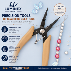 LUMINEX IMPEX LUB=113 <b>Long</b> <b>Nose</b> Stainless Steel Lightweight Smooth Work Jewelry Making Polishing Pliers - Product Image 6