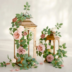 Farol de Metal Dorado con Flores, Portavelas de Vidrio Hecho a Mano, Portátil, Decorativo, para Decoración del Hogar y Bodas - Product Image 5