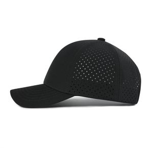Casquette de baseball noire à 6 panneaux, respirante, en maille, ajustée, unisexe, pour l'extérieur, style décontracté, printemps-été - Product Image 2