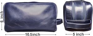 Neceser de Cuero Genuino para Hombre, Bolsa de Aseo para Viaje, Kit de Afeitado, Organizador de Artículos de Baño, Bolsa de Cosméticos de Cuero para Mujer - Product Image 5