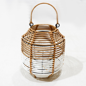 Nouvelle lanterne suspendue en fer et PVC tressé, design moderne, pour Noël, mariages, décoration de la maison et de la terrasse, avec poignée, écologique - Product Image 1