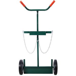 Carro de Transporte para Cilindros de Oxígeno Doble Grande con Ruedas de Goma Sólida de 10 Pulgadas, Capacidad de 440 lb, Carro para Cilindros de Soldadura - Product Image 5