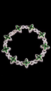 Luxury Round Cut Lab Grown Diamond Flower <b>Statement</b> <b>Necklace</b> S925 Solid Women's Party Jewelry - Product Image 3