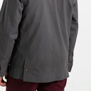 Pakistan Manufacturer's Custom 100% Cotton Men's Winter Casual <b>Canvas</b> <b>Jackets</b> Mandarin Collar Front Logo Breathable Solid Color - Product Image 6