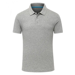 Polo à manches courtes pour homme, couleur unie, coupe classique, décontracté, en coton tricoté, respirant - Product Image 1