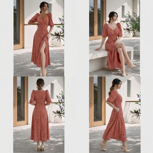 Minivestido de gasa para mujer, con lazo en la parte delantera, sin mangas, diseño fruncido, informal, para fiesta, verano, rosa, blanco - Product Image 2