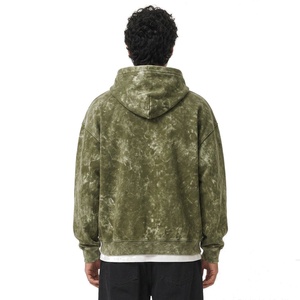 Private Label Men's Acid Washed <b>Hoodie</b> Premium Cotton Fleece Drop Shoulder Streetwear Pullover With Custom Logo - Product Image 5