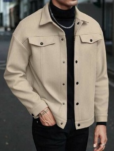 Chaqueta de Lana para Hombre con Cuello Camisero y Cierre de Botones - Product Image 1