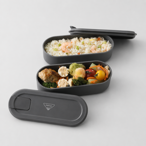 Lonchera Bento MECLID Slim de 320 ml, de Dos Niveles, con 2 Tapas de Plástico, Diseño de Dibujos Animados, Libre de BPA, Fácil de Limpiar, Apilable, para Mantener la Frescura - Product Image 1