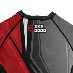 เสื้อแรชการ์ดพิมพ์ลายแบบซับลิเมชั่นรุ่นใหม่สำหรับผู้หญิง ขายส่งคุณภาพพรีเมียม เสื้อแรชการ์ดแขนสั้นสำหรับผู้ชาย - Product Image 4