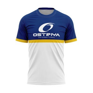 T-shirt décontracté à manches courtes pour homme en polyester/coton de qualité supérieure, col rond, logo imprimé par sublimation sur le devant, respirant et à séchage rapide - Product Image 1