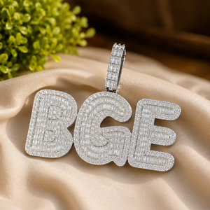 Baguette Cut Moissanite Customs <b>Pendant</b> 925 Sterling Silver Micro Insert Hip Hop Charm Gift for Him - Product Image 3