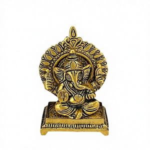 ARTÍCULOS DE METAL BAÑADOS EN ORO, ARTESANÍA METÁLICA, SINGHASAN GANESHA - Product Image 4
