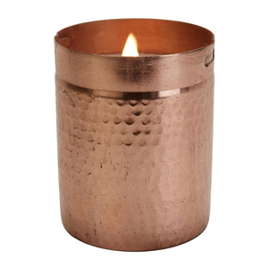 Pot à bougie en cuivre martelé vide, récipient métallique pour bougies, en vrac, fait main, en cuivre pur, pour la fabrication de bougies à la cire de soja - Product Image 1