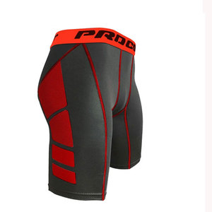 Shorts de compression pour hommes, couleur unie, blocs de couleur, séchage rapide, vêtements de sport, taille mi-haute, fermeture élastique, shorts courts - Product Image 5