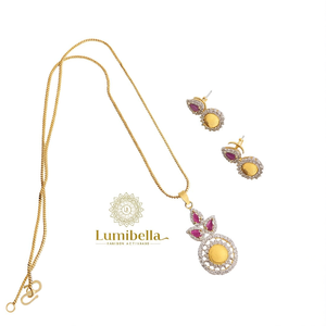 Fashion Jewelry <b>Set</b> One Gram Gold Pendant with <b>Earrings</b> - Product Image 2