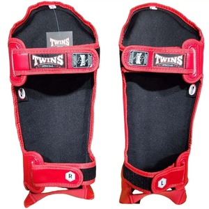Protège-tibias Twins rouges les plus vendus pour la boxe thaïlandaise et l'entraînement de boxe – Protection professionnelle Twins pour les tibias - Product Image 2