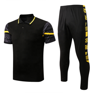 Ensemble polo homme color block et pantalon de survêtement marine, séchage rapide, respirant, tenue sportive d'été, coupe classique, polyester léger - Product Image 3