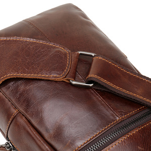 Bolso de Pecho de Cuero Genuino de Última Moda para Hombre, Bolso de Pecho Informal con Correa Cruzada de Cuero Vacuno - Product Image 5