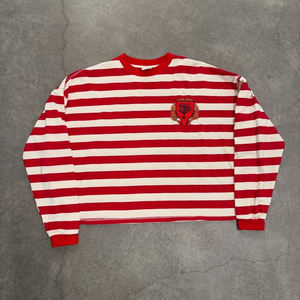 Sudaderas de Alta Calidad Personalizadas con Rayas, Camisetas Vintage Extra Grandes, Camiseta de Manga Larga para Hombre, Sudaderas con Logotipo Bordado en Algodón - Product Image 6