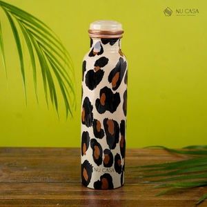 Bouteille d'eau en cuivre imprimée à la main, étanche, gourde en métal pur pour le yoga, la gym, les activités de plein air, le fitness, les voyages, vaisselle durable - Product Image 6