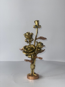 Porte-bougie en fer forgé Khang Hung Phat, sculpture décorative, style élégant, finition peinte - Product Image 3