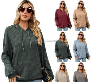 Nouveau pull à capuche en tricot pour femme avec poche latérale, sweat-shirt pour femme - Product Image 1