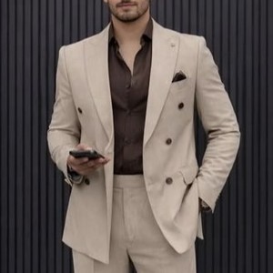 Men <b>Blazer</b> Plus Size Anti-Wrinkle Breathable Anti-Pilling Custom Tailored Slim Fit Business Suit Supplier - Product Image 3