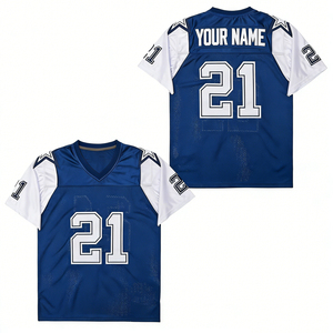 Maillot de football américain personnalisé pour homme grande taille, broderie 3D, nylon/coton de haute qualité, respirant, séchage rapide, logo frontal - Product Image 2