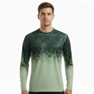 Camiseta de Manga Larga Personalizada, Poliéster y Elastano, Transpirable, de Secado Rápido, Diseño Degradado, Proveedor Mayorista OEM ODM - Product Image 1