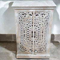 Abordable sculpture en bois finition de détresse armoire de rangement à la main armoire salon meubles chambre Amirah meubles 2025