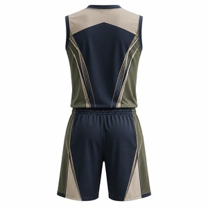 Ensemble uniforme de basket-ball pour hommes, maillot sans manches en polyester, short respirant, impression par sublimation, logo personnalisé, taille adulte - Product Image 6